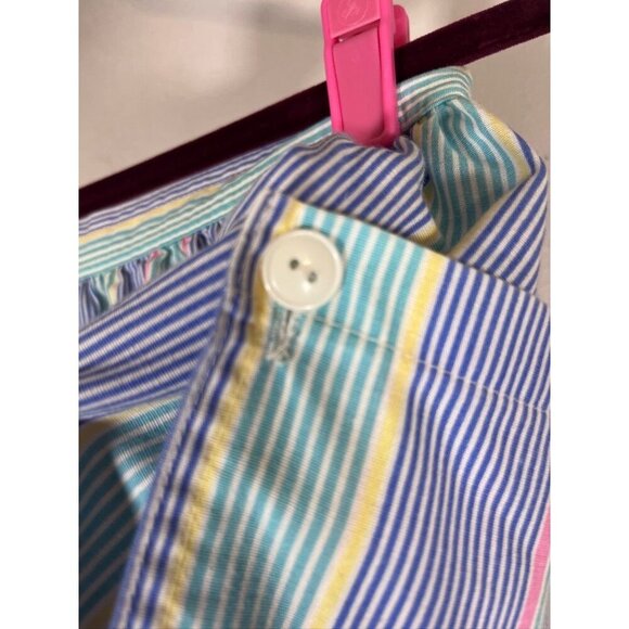 Vintage Striped Skirt 11 Blue Retro Classic Mod Preppy Boho Western Country 80s - Picture 5 of 10